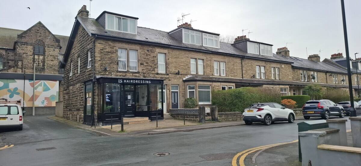 Mixed retail investment property in Harrogate North Yorkshire with hair salon and flat Photo 1