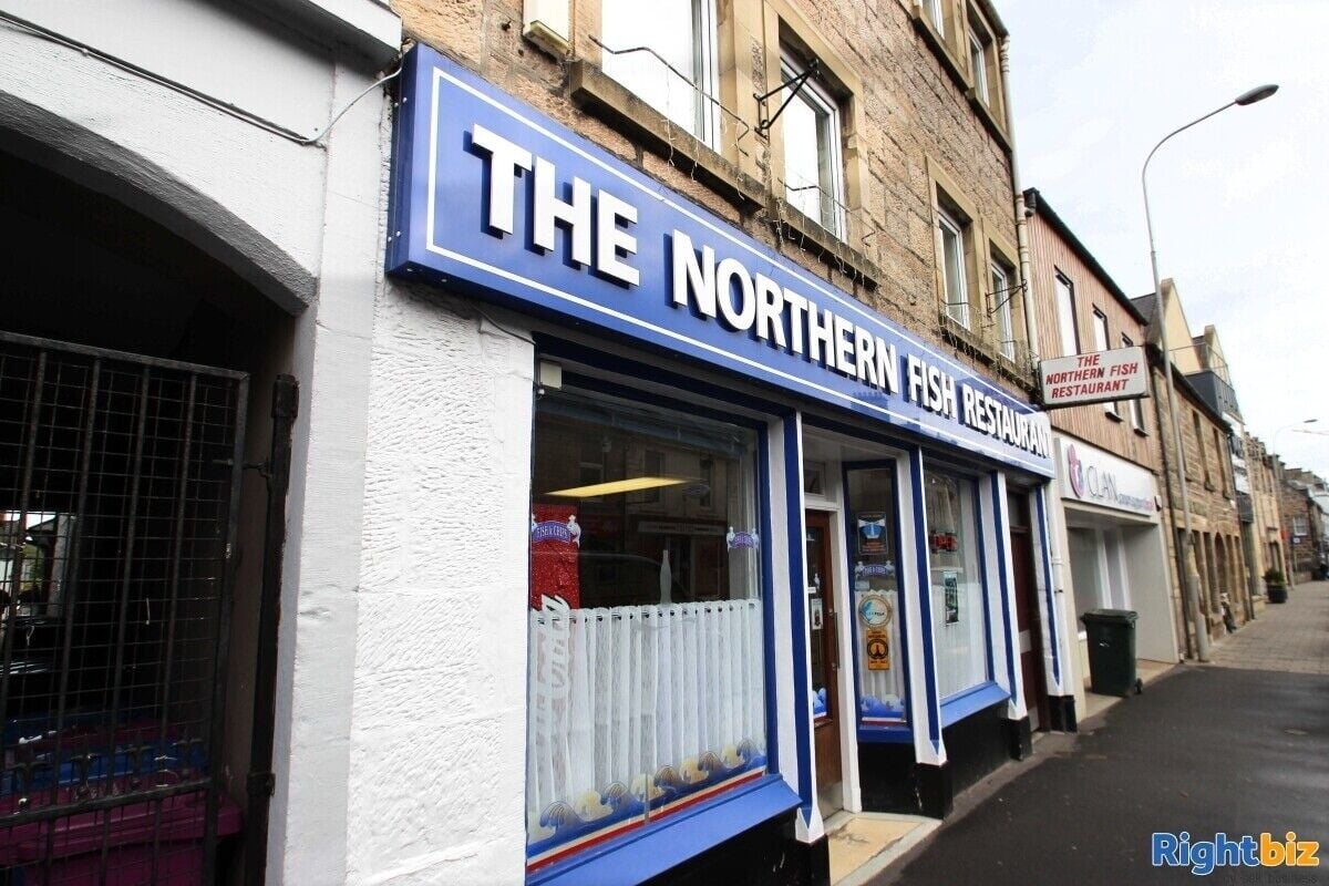 Prime High Street Fish & Chip Shop with Residential Properties in Elgin Moray Photo 1