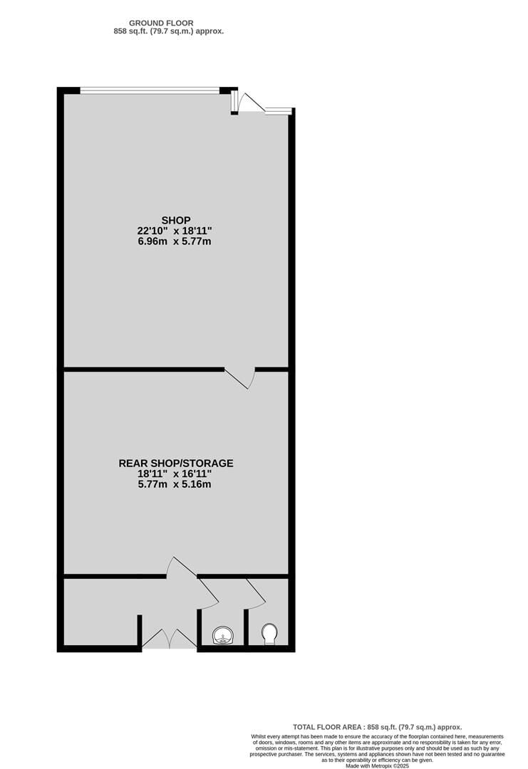 Terraced retail unit available in Bristol, featuring reception area, office, and rear toilet. Photo 10