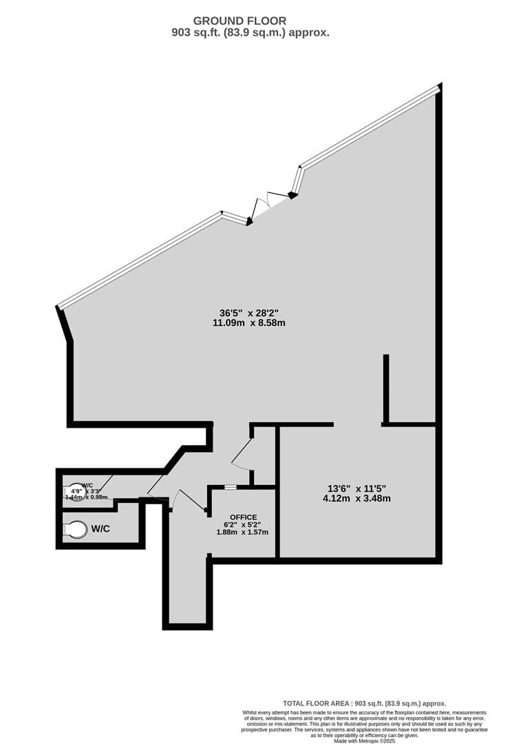 Commercial premises approximately 903 sq ft on Colston Street in Bristol with open-plan layout Photo 11