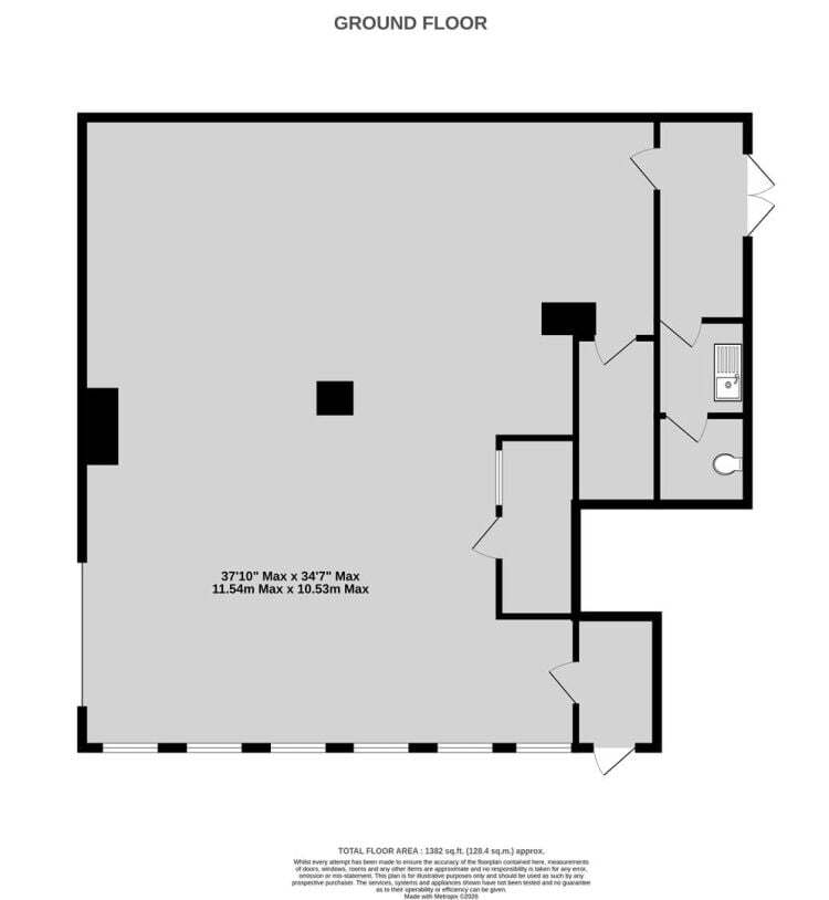 Ground floor industrial unit/workshop of approximately 1,256 sq ft arranged as open plan workspace with adjoining storage and workshop space. the unit Photo 11