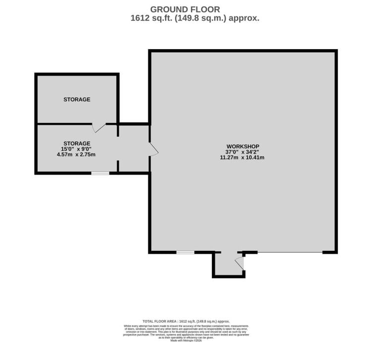 Light industrial unit extending to approximately 1,612 sq ft, configured to provide predominantly open plan workshop accommodation complemented by a s Photo 11