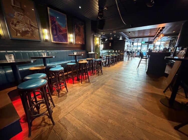 A fully fitted bar of approximately 1,035 ft² with additional basement stores and toilets, and an enclosed rear courtyard garden. the unit was pr Photo 12