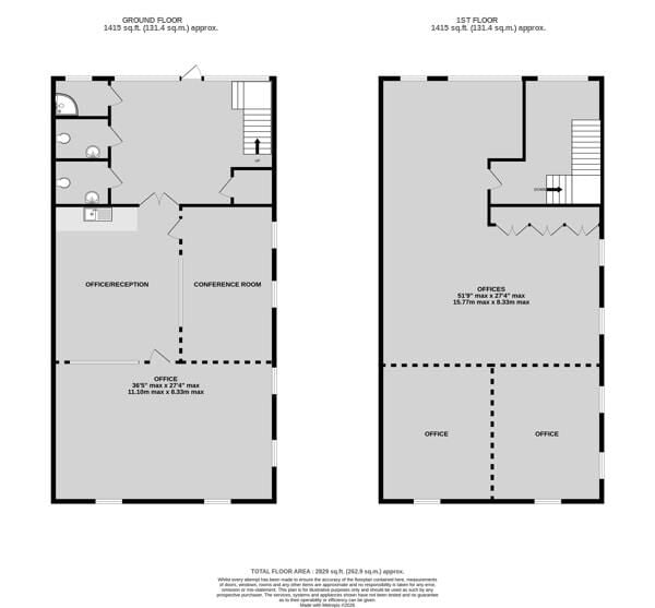 A modern semi detached office of approximately 2,272 ft² (211m²) arranged over two floors, with additional toilets, shower and reception lo Photo 14