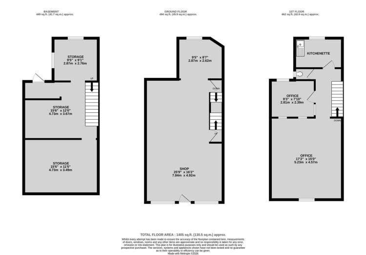 Retail unit extending to approximately 1,405 sq ft, arranged over ground, first, and basement levels. the ground floor offers an open plan retail area Photo 15