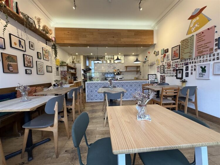 Café with customer seating and kitchen in Bristol, includes sublet basement yoga studio Photo 2