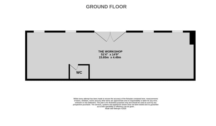 A ground floor workshop/store of approximately 760 ft² / 71m² with wc. the unit benefits from double doors and windows to the front. a furth Photo 6