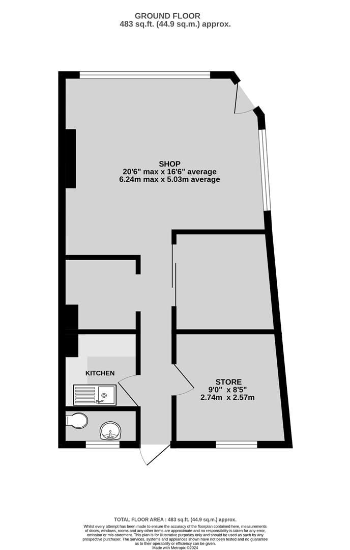 A modern shop/office of approximately 485 ft² benefiting from air conditioning, kitchen and toilet facilities. in addition, an off street parking Photo 8