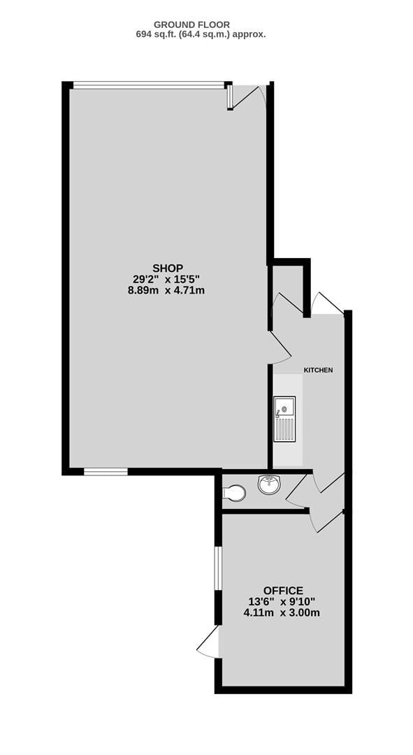 A well presented ground floor shop/office of approx. 700 ft² including toilet and kitchen facilities, situated in a highly desirable and prominen Photo 9