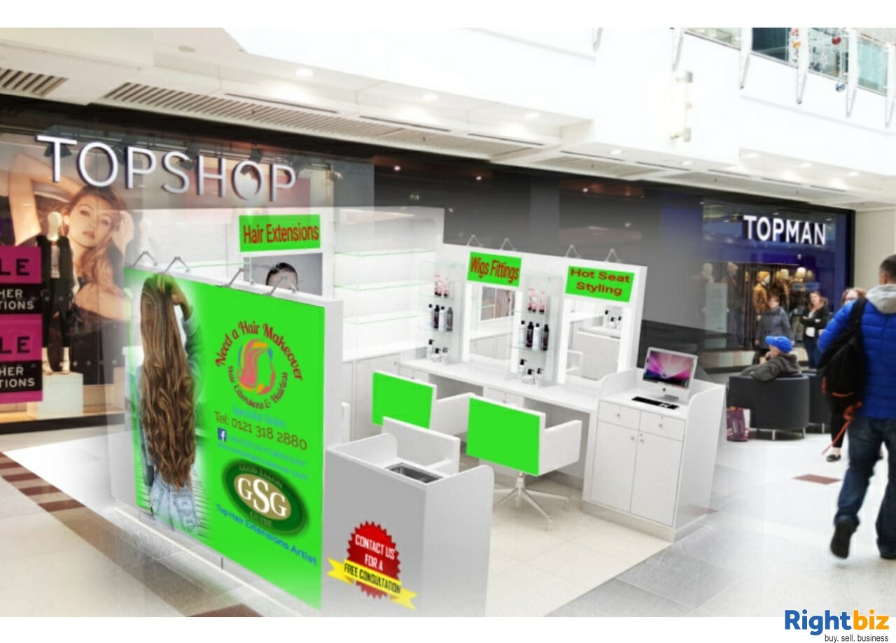 Rightbiz - Hair Extensions 4 Man Kiosk in Shopping Mall For Sale - Rightbiz