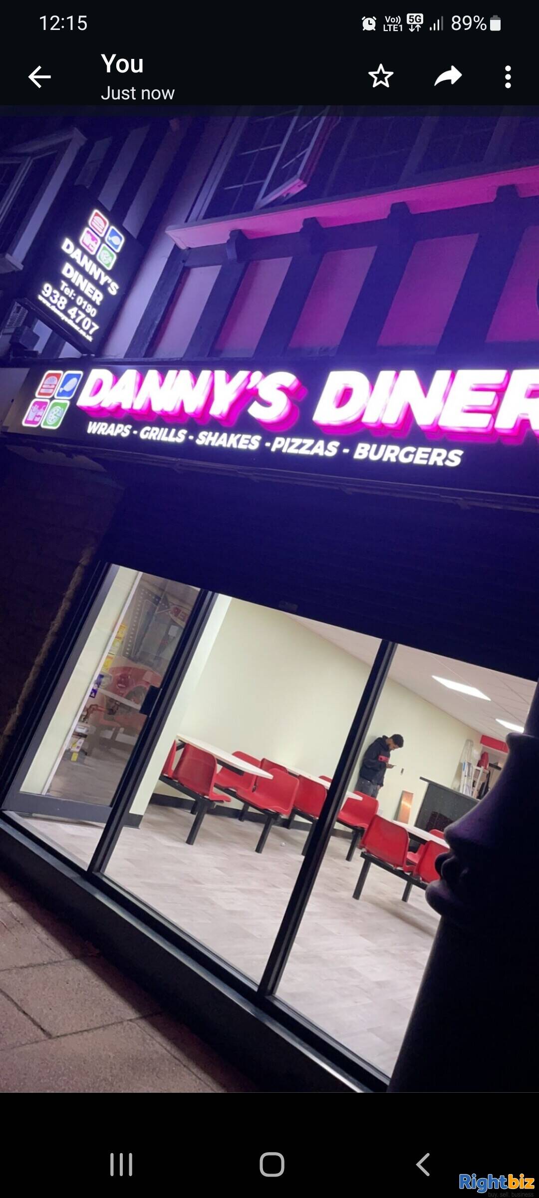 Leasehold fast food diner business for sale