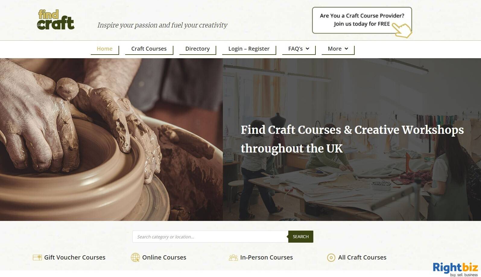 Established Website for Sale - Genuine e-commerce opportunity in the crafts education sector Established Website for Sale - Genuine e-commerce opportunity in the crafts education sector