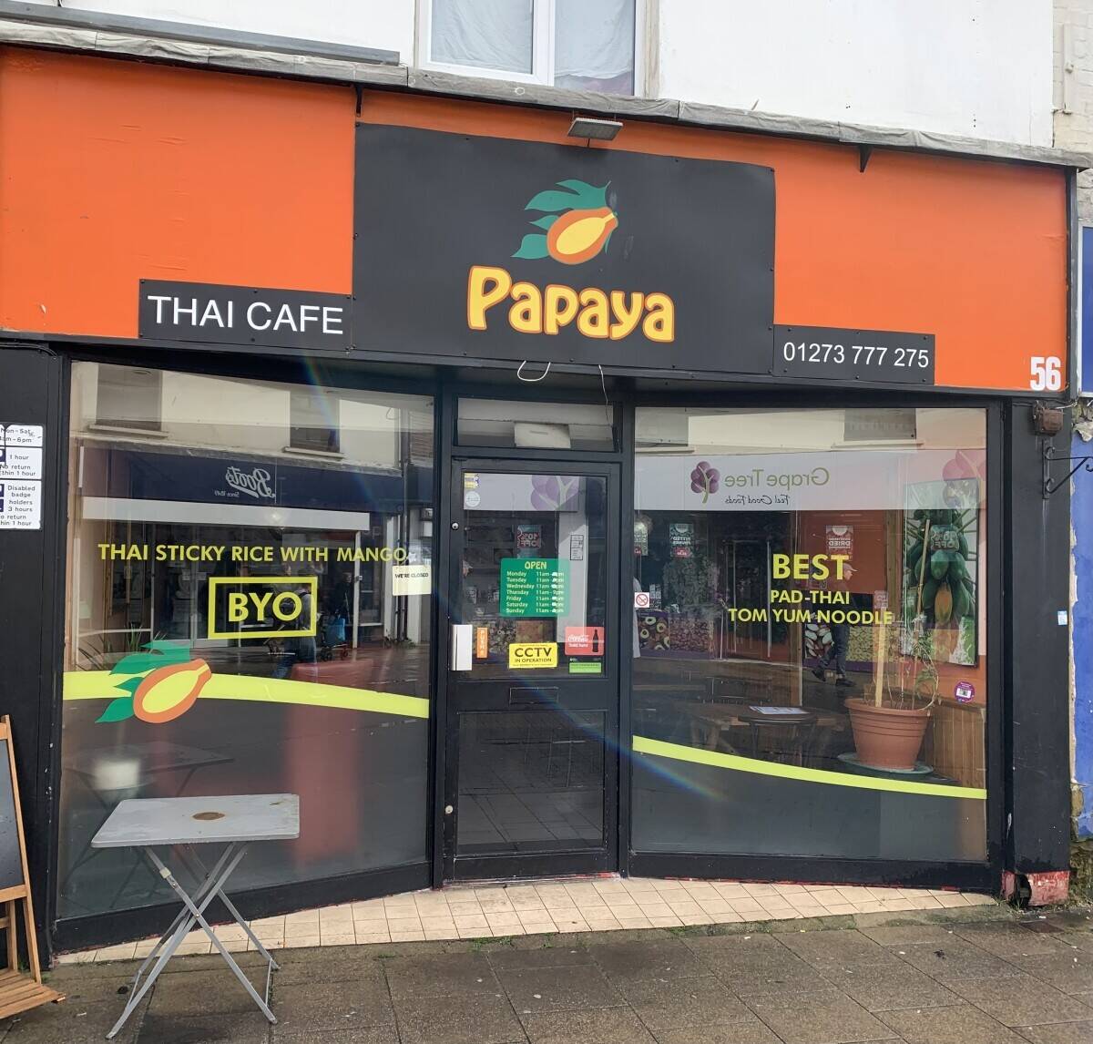 Thai café/restaurant for sale in busy George St, Hove.