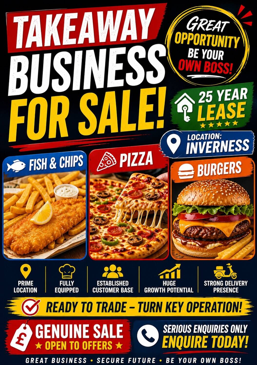 Traditional Fish and Chip Shop/Takeaway business for Sale in Inverness Photo 1