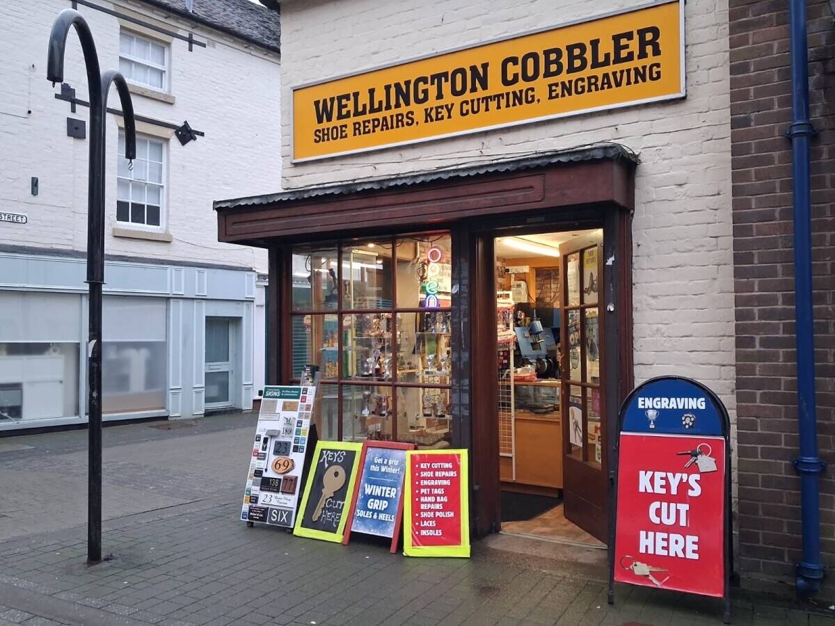 Key Cutting & Engraving with Shoe Repair Shop for sale in Telford Shropshire.