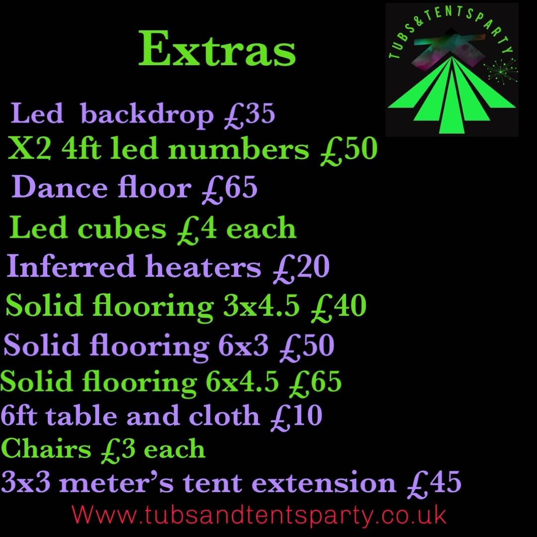 Party tents & hot tubs hire