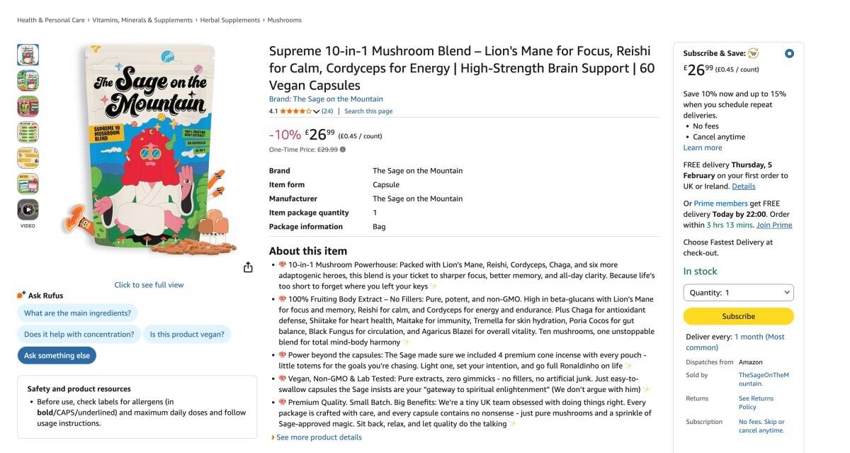 Beautifully Marketed Mushroom Supplement Brand With DTC Website, Established Supply Chain Photo 10