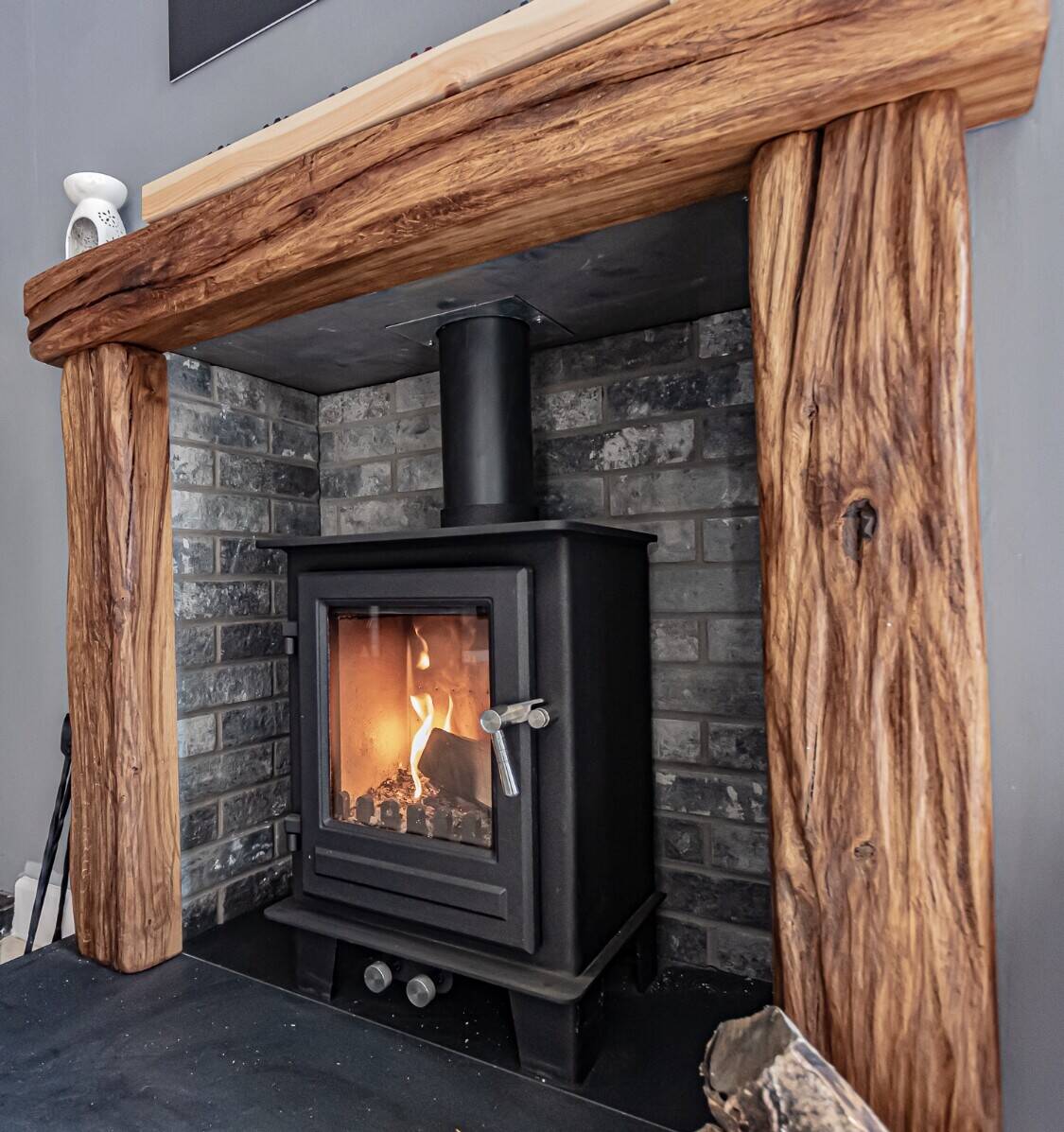 Fireplace stoves and media wall showroom
