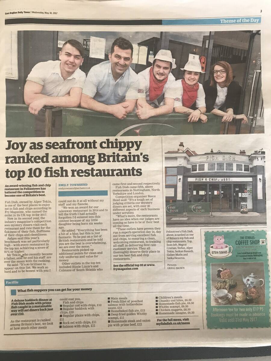 140 SEAT  FISH AND CHIPS RESTAURANT & TAKEAWAY, FELIXSTOWE / SUFFOLK