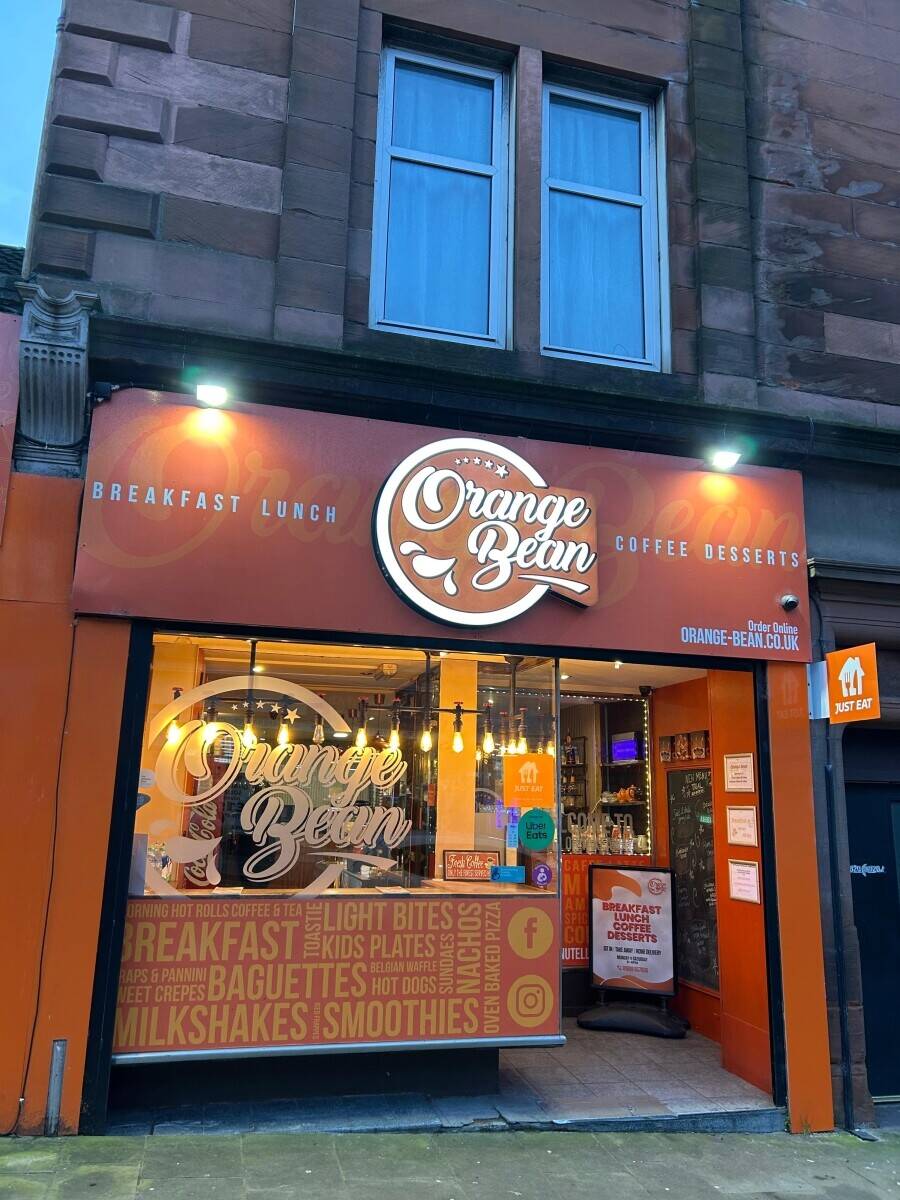 Large Sit-in Cafe in Wishaw Leasehold for Sale £25k - CLASS 3 CONSENT - High Potential-  Orange Bean