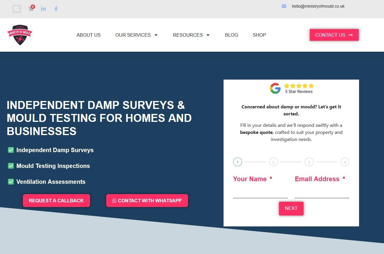 Damp and Mould Surveying/Testing Company for Sale. London and South West. Est 2022. Photo 3