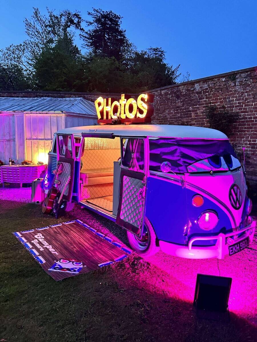 1960s VW split screen camper converted into a photo booth