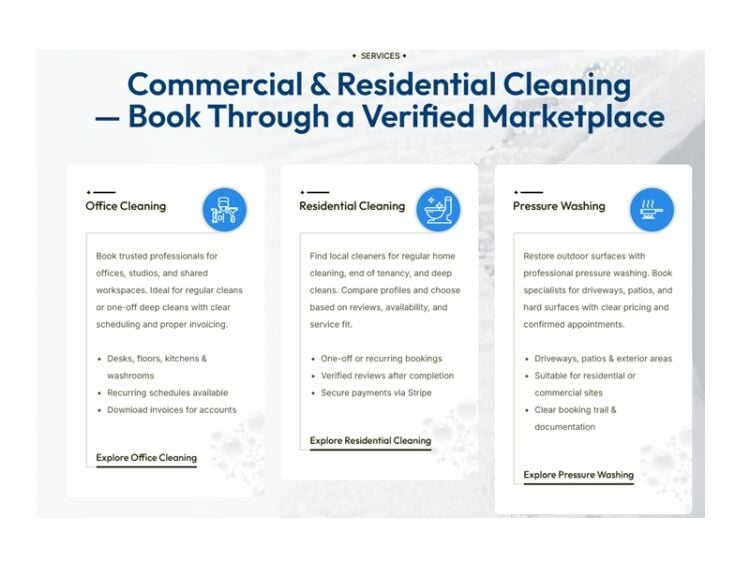 Digital Cleaning Opportunity – Verified Marketplace for Cleaning Professionals