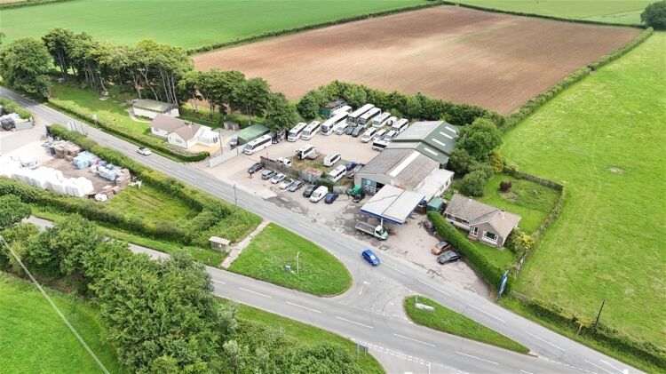 Under Offer: Roadside Commercial Site with Forecourt & Large Workshops For Sale in Winkleigh