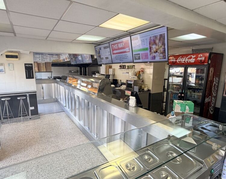 High turnover freehold fish & chip/hot food shop with large 3 bedroom flat