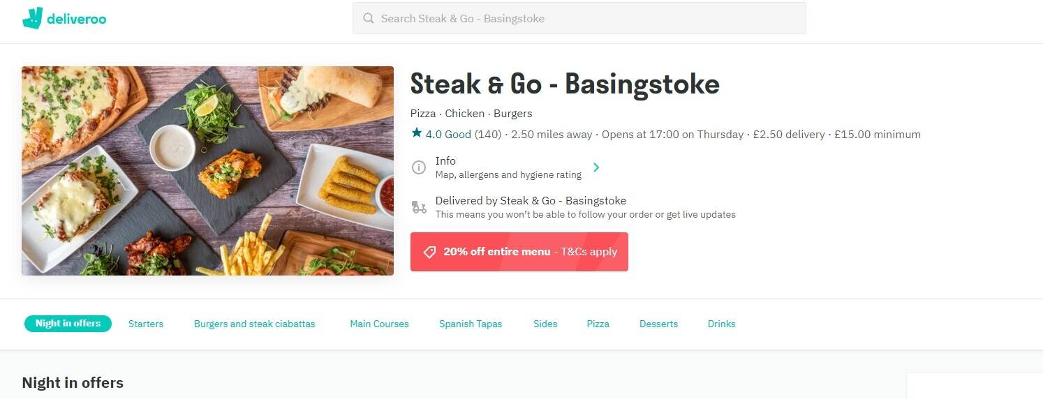 Italian, Pizza takeaway - includes a fast food brand Steak and Go - plus La Casa Tapas