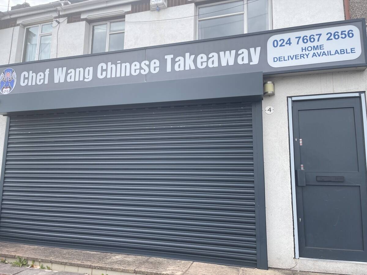 Chinese Takeaway for sale with three flat accommodations in Coventry