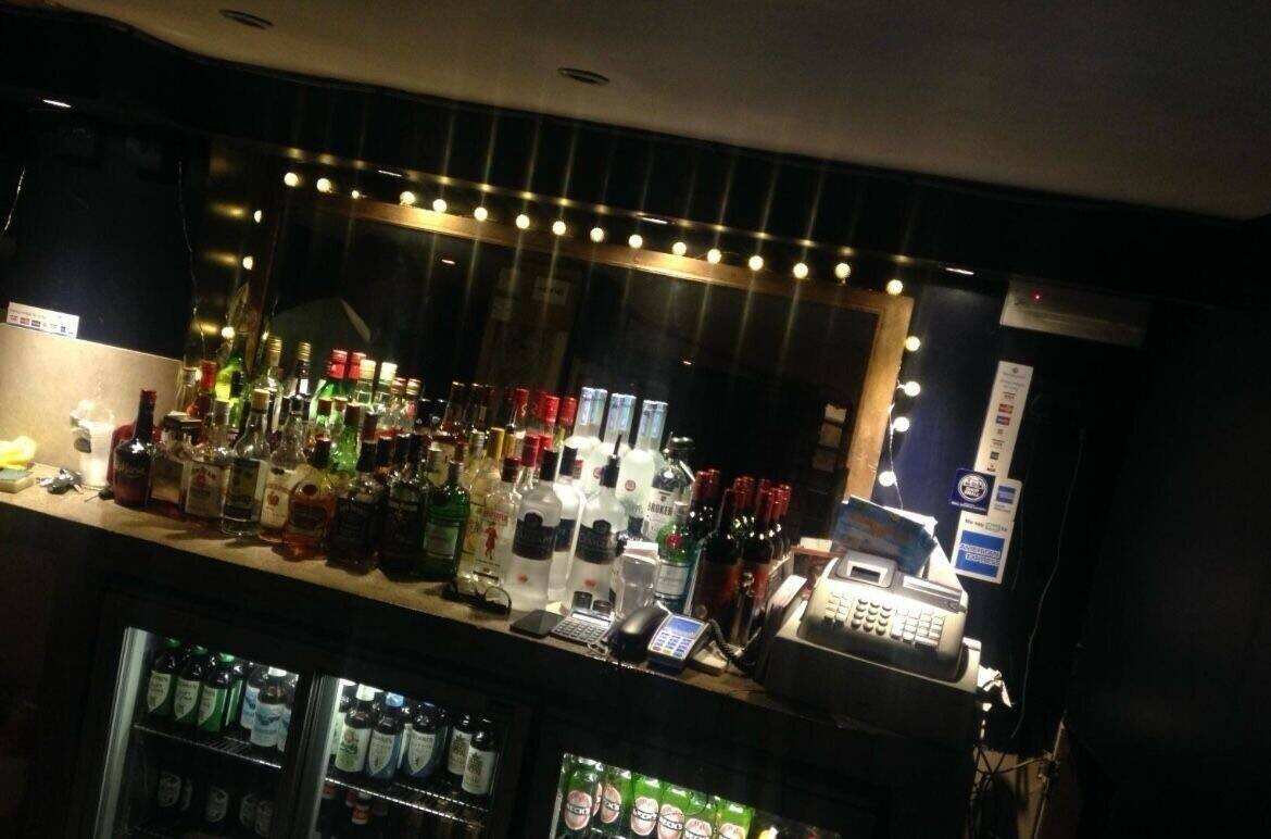 Ground floor cocktail bar, late night basement