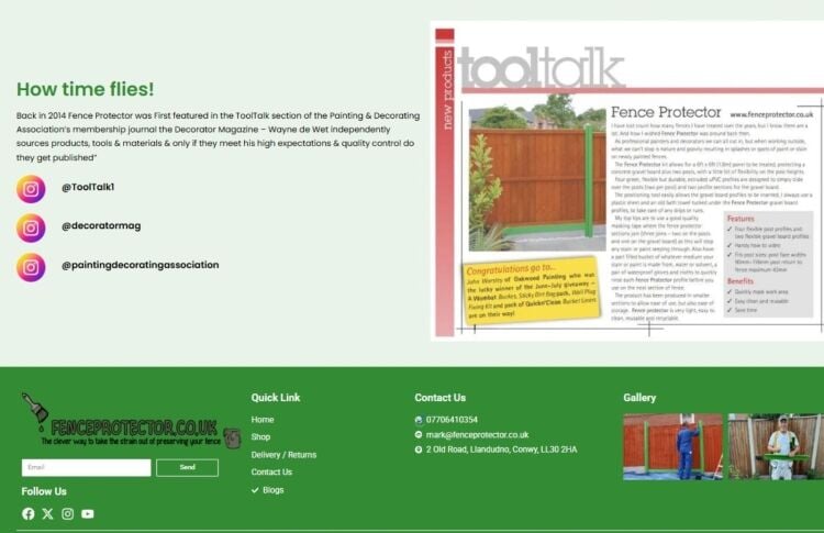 E-Commerce Fence Protector & DIY Sales Company