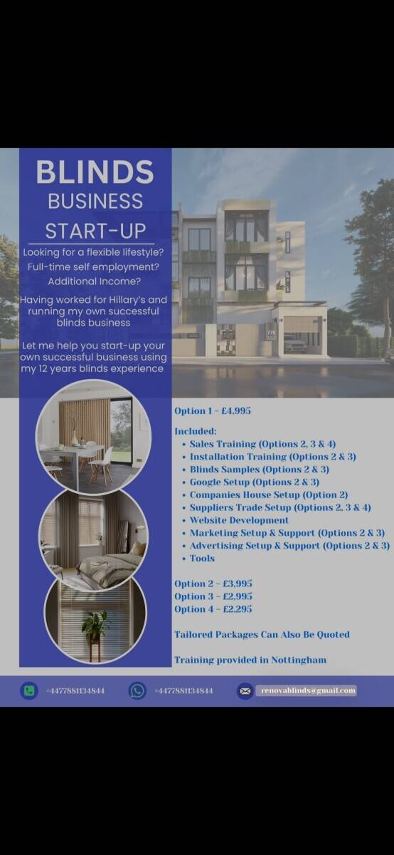 Blinds Business Start-Up