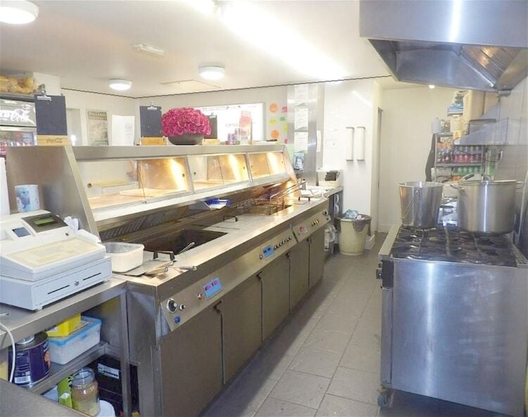 Detached fish & chip shop with restaurant, Wigan town centre