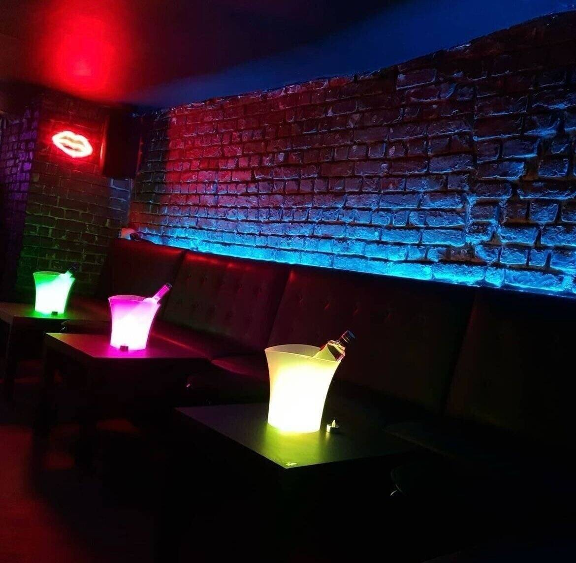Ground floor cocktail bar, late night basement