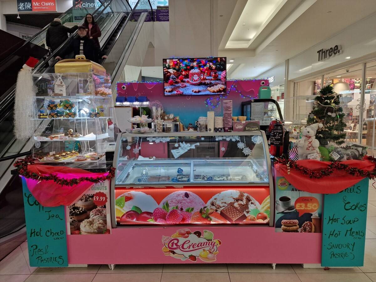 For Sale: Thriving Desserts & Ice Cream Kiosk in The Forge Shopping Centre, Glasgow 07500744238