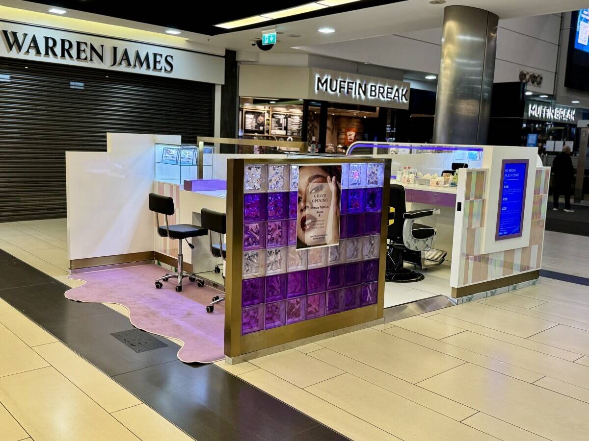 Beauty kiosk for sale in shopping centre