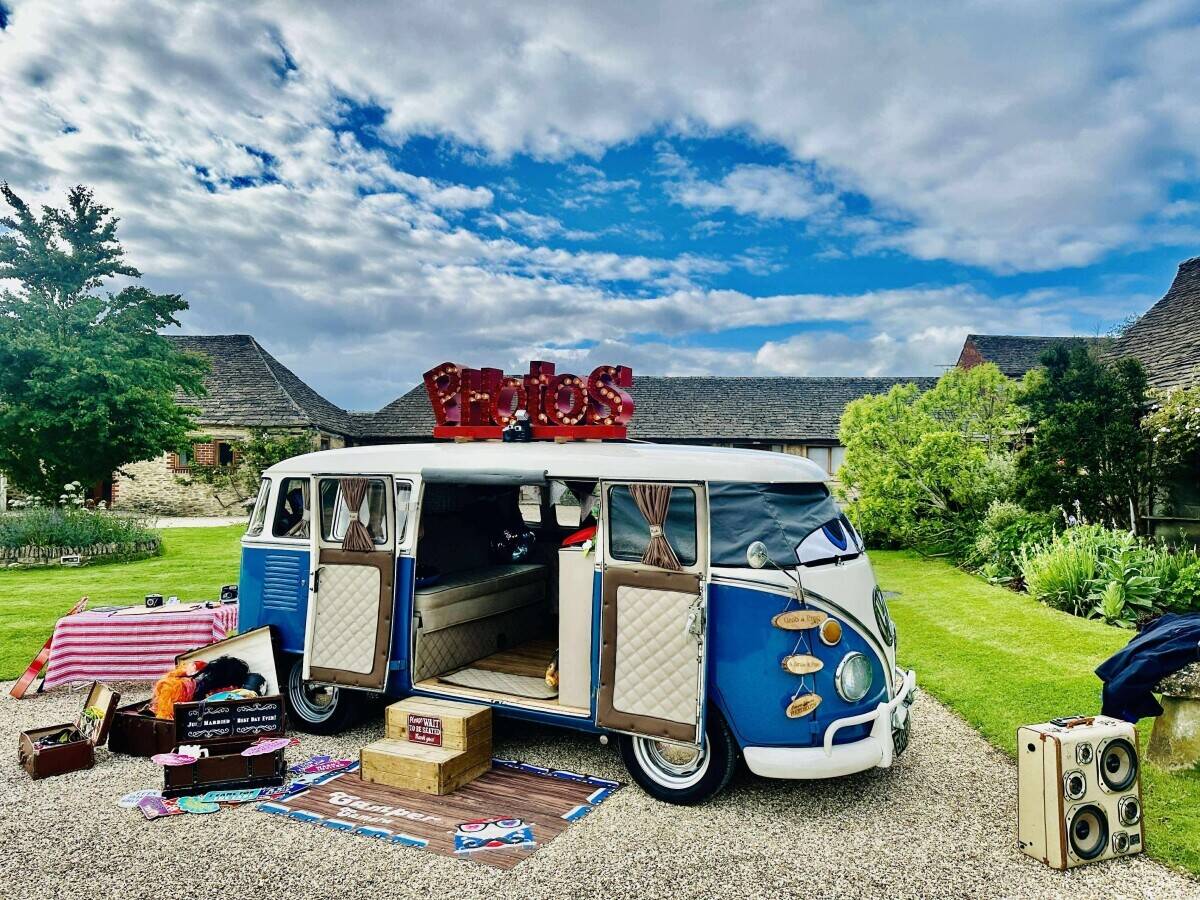 1960s VW split screen camper converted into a photo booth