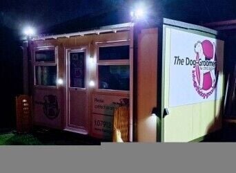 Fully fitted dog grooming pod for sale. Currently in Devon