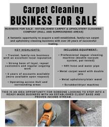 Carpet & Upholstery Cleaning Business for Sale in Hull Carpet & Upholstery Cleaning Business for Sale in Hull