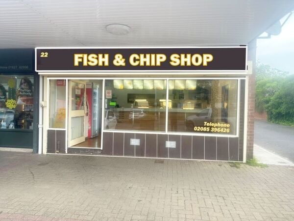Modern attractive fish & chip takeaway with no deliveries within a highly populated residential catchment area in Staffordshire. Modern attractive fish & chip takeaway with no deliveries within a highly populated residential catchment area in Staffordshire.