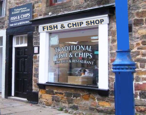 Unopposed fish & chip shop, Masham market square Unopposed fish & chip shop, Masham market square
