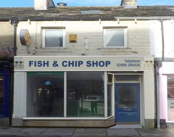 Closed fish and chip shop with three-bedroom accommodation