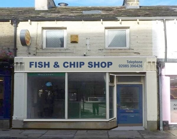 Closed fish and chip shop with three-bedroom accommodation