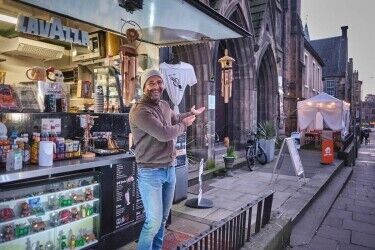 Food truck located at the centre of Edinburgh in private property