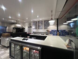 Italian pizza restaurant with wood-fired oven