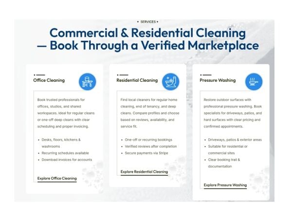 Digital Cleaning Opportunity – Verified Marketplace for Cleaning Professionals