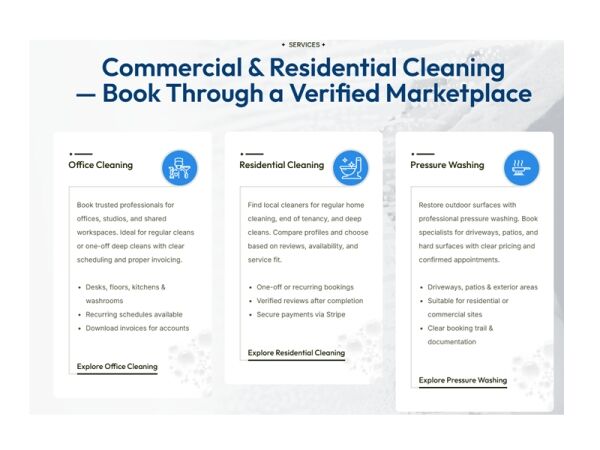 Digital Cleaning Opportunity – Verified Marketplace for Cleaning Professionals