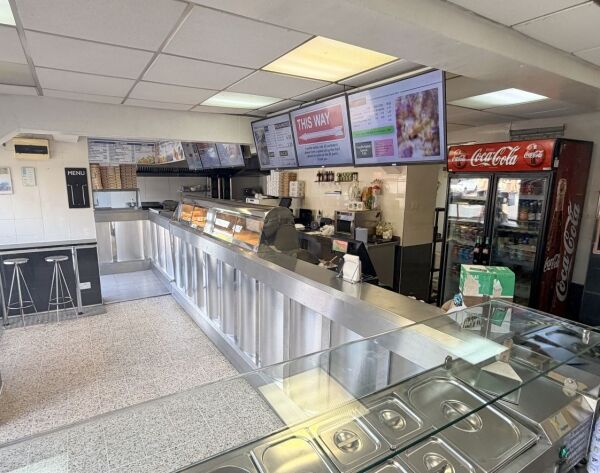 High turnover freehold fish & chip/hot food shop with large 3 bedroom flat
